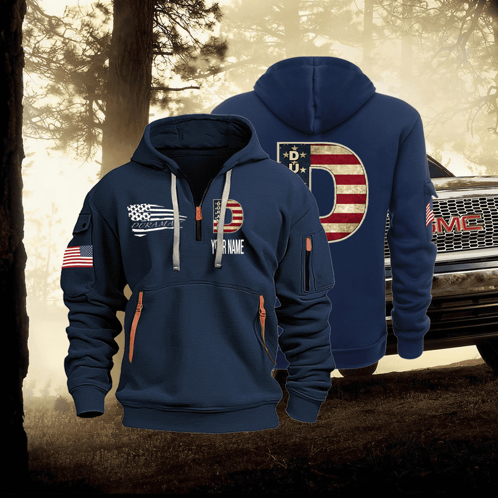 DRM Flag Quarter Zip Unisex Hoodie