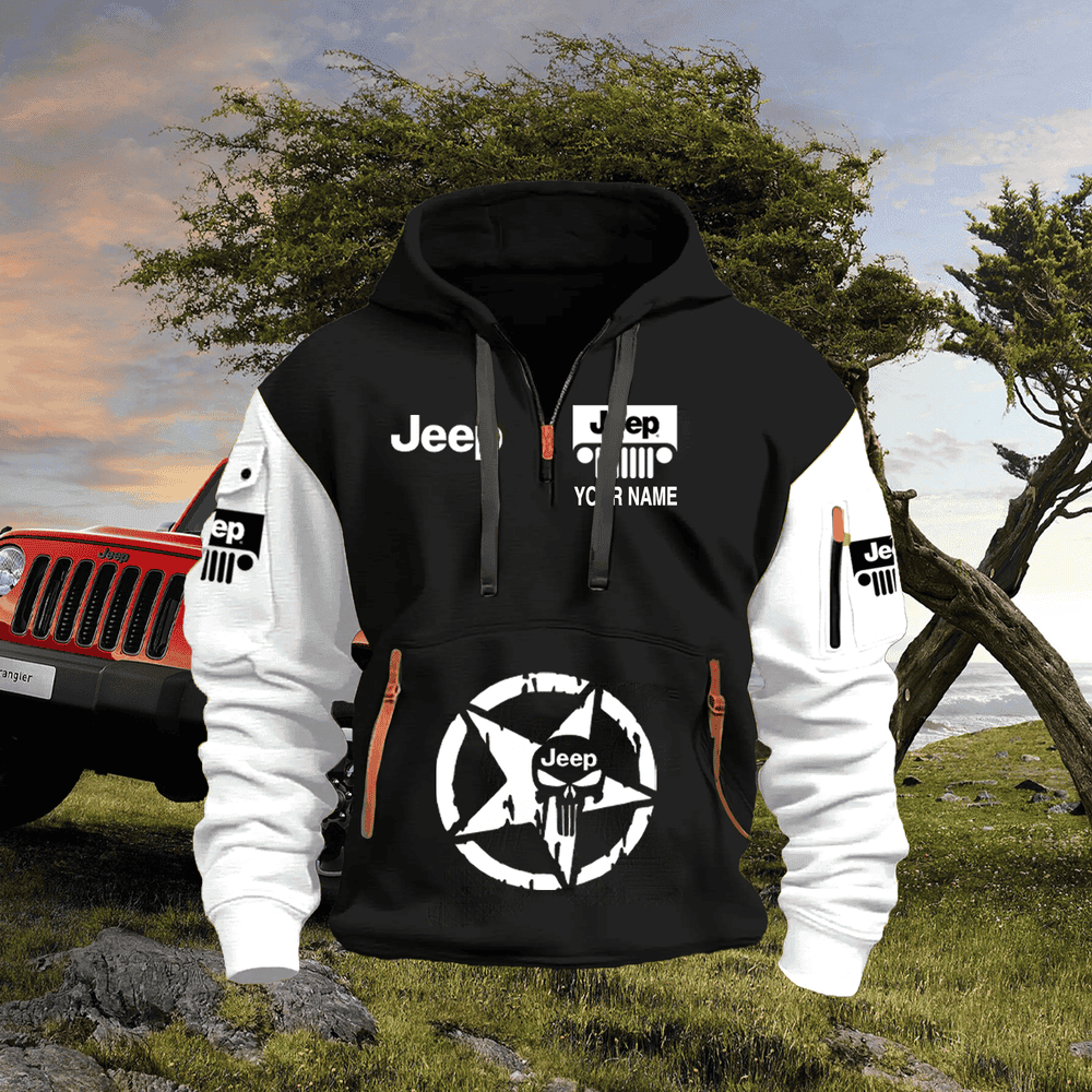 JP FULL PRINT QUATER ZIPPER JACKET