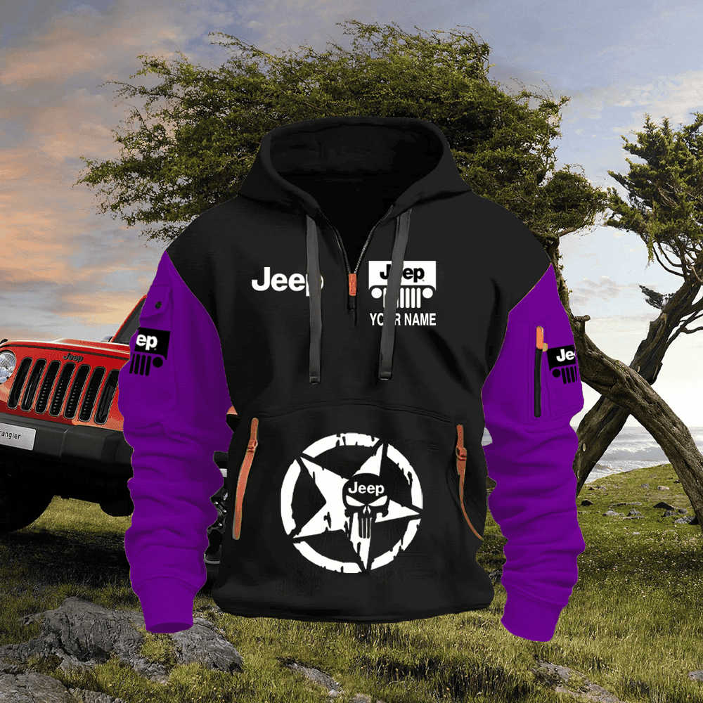 JP FULL PRINT QUATER ZIPPER JACKET