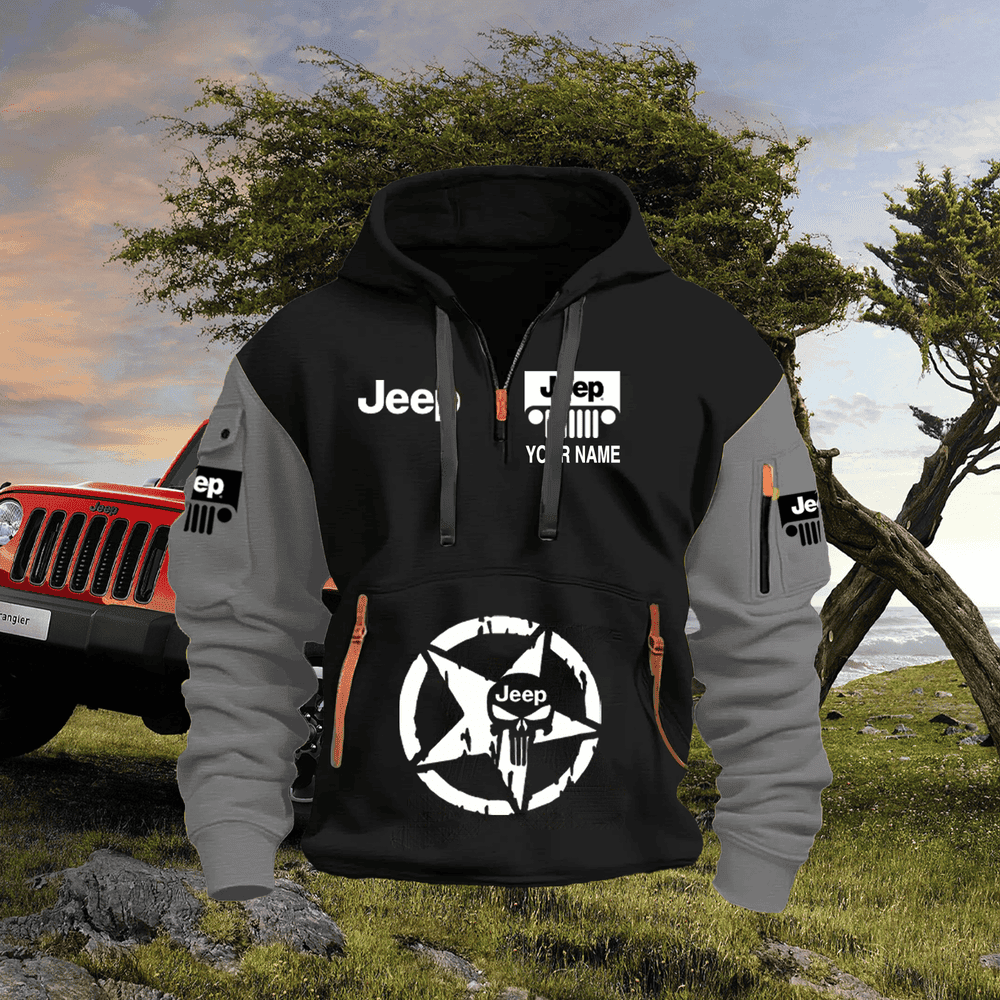JP FULL PRINT QUATER ZIPPER JACKET