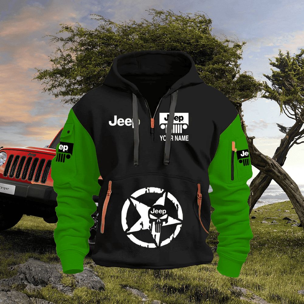 JP FULL PRINT QUATER ZIPPER JACKET