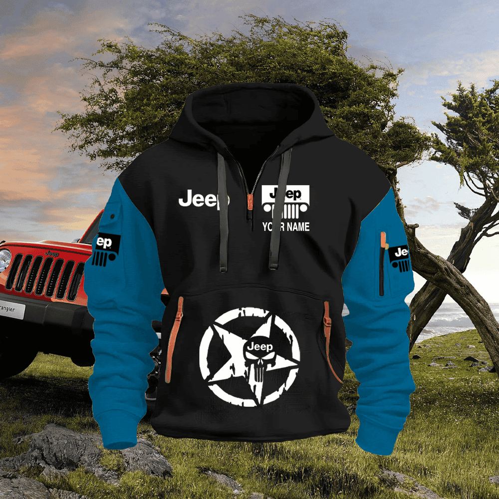 JP FULL PRINT QUATER ZIPPER JACKET