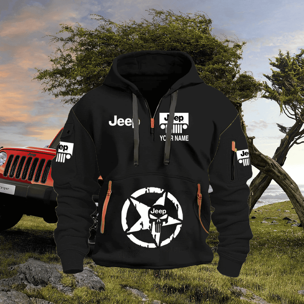 JP FULL PRINT QUATER ZIPPER JACKET