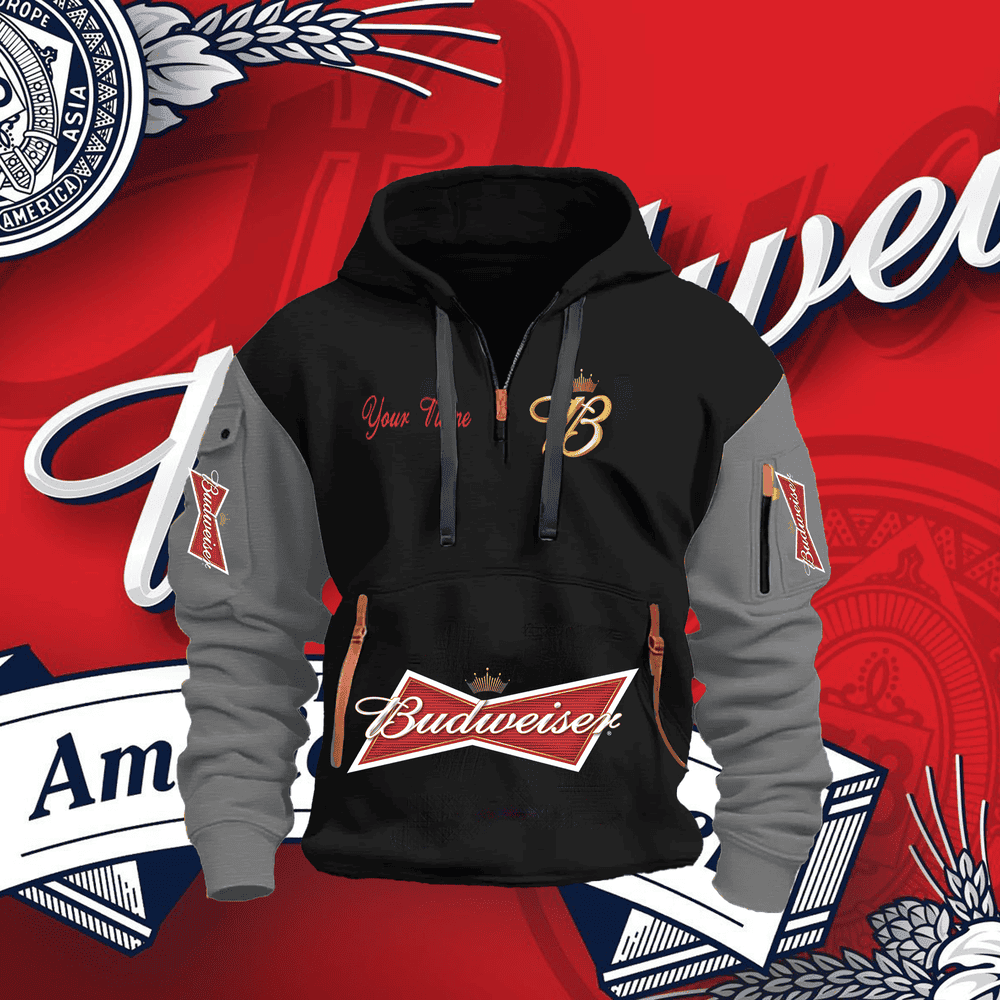 BUD FULL PRINT QUATER ZIPPER JACKET