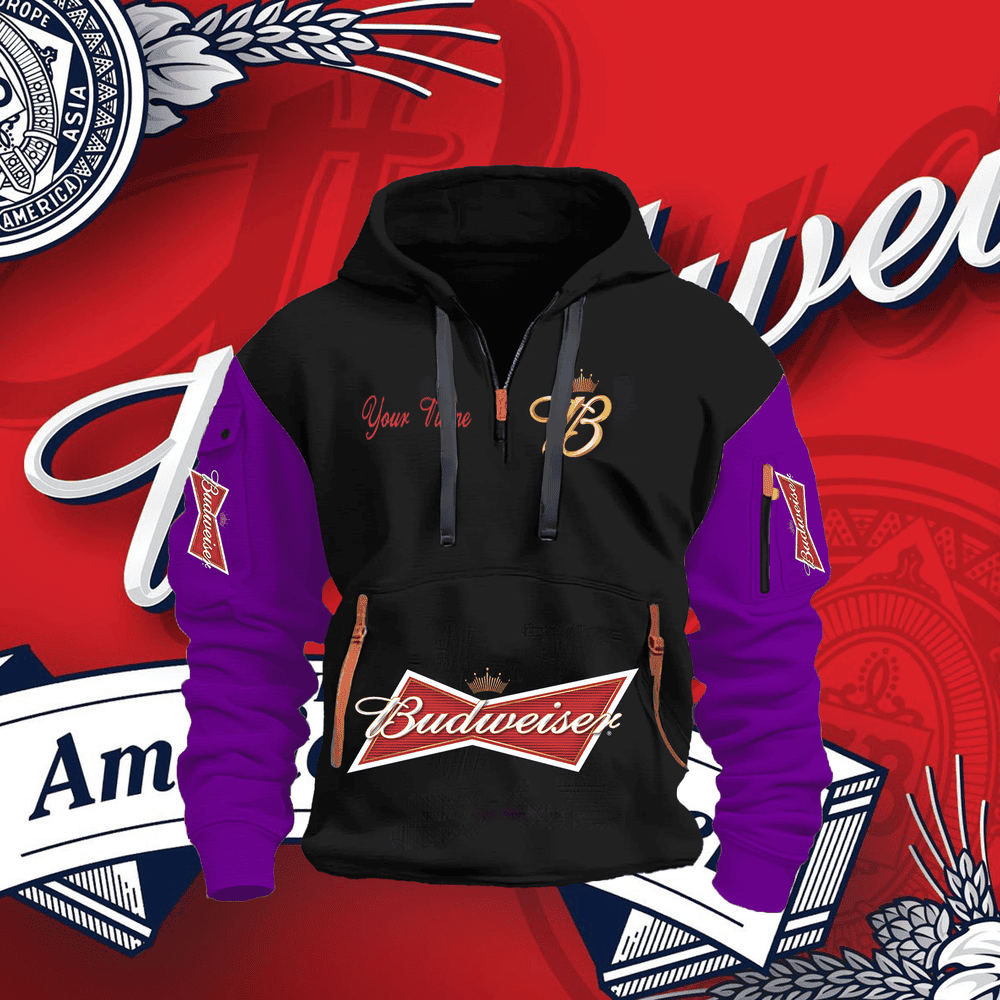 BUD FULL PRINT QUATER ZIPPER JACKET