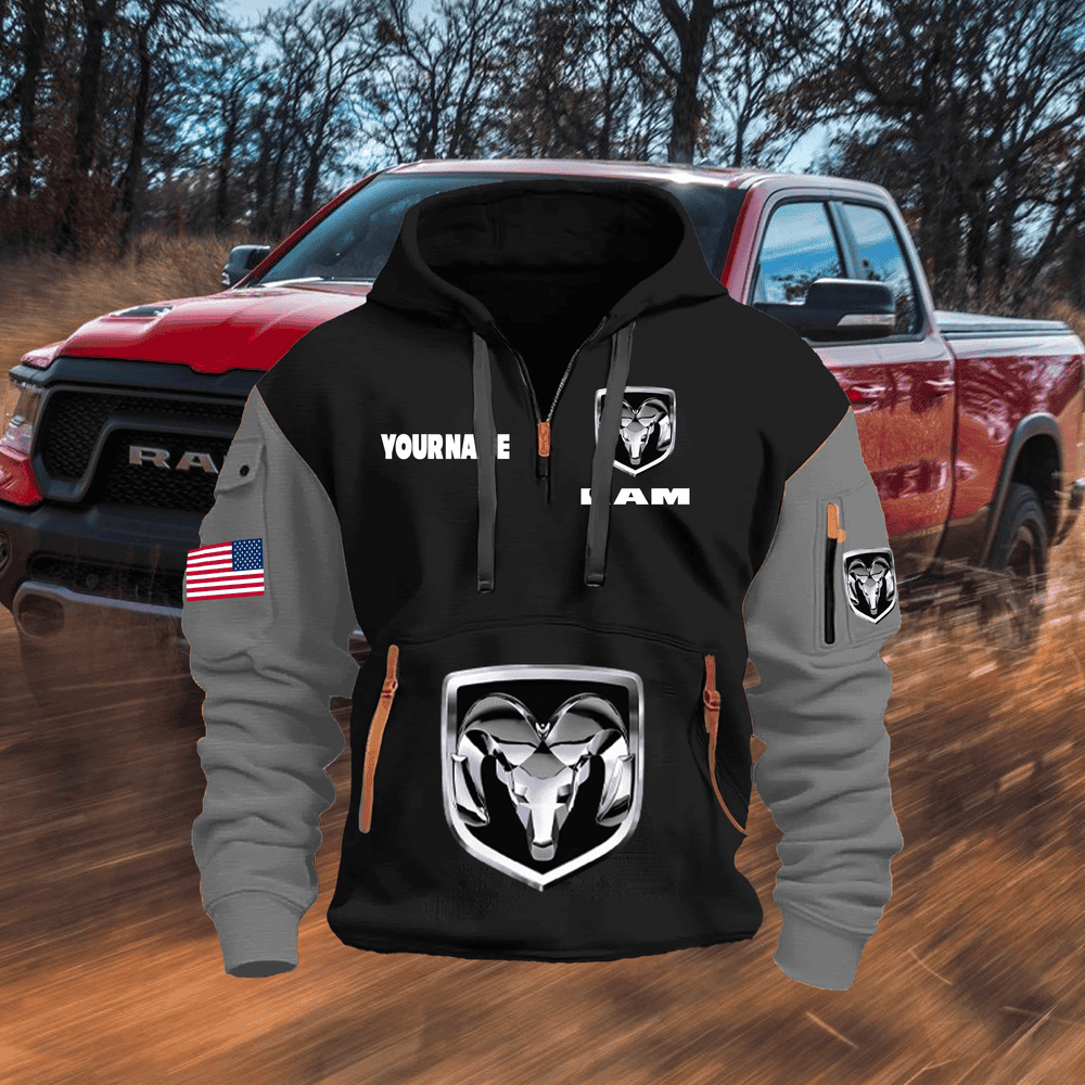 RAM FULL PRINT QUATER ZIPPER JACKET