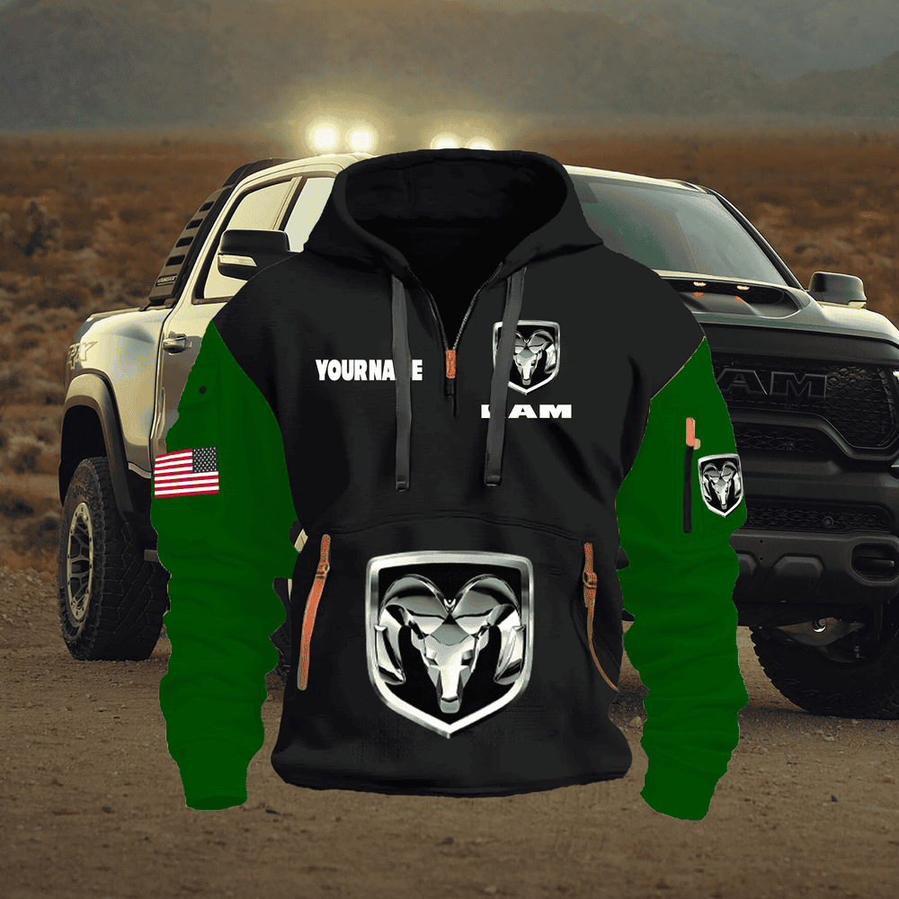 RAM FULL PRINT QUATER ZIPPER JACKET