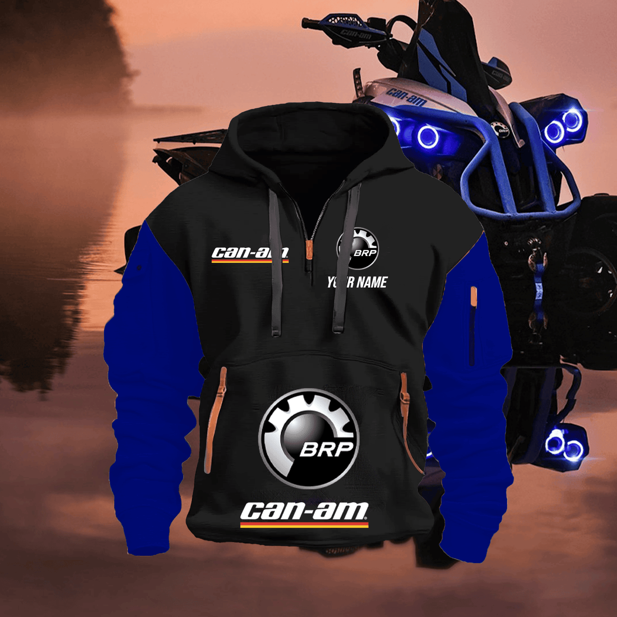 CA FULL PRINT QUATER ZIPPER JACKET