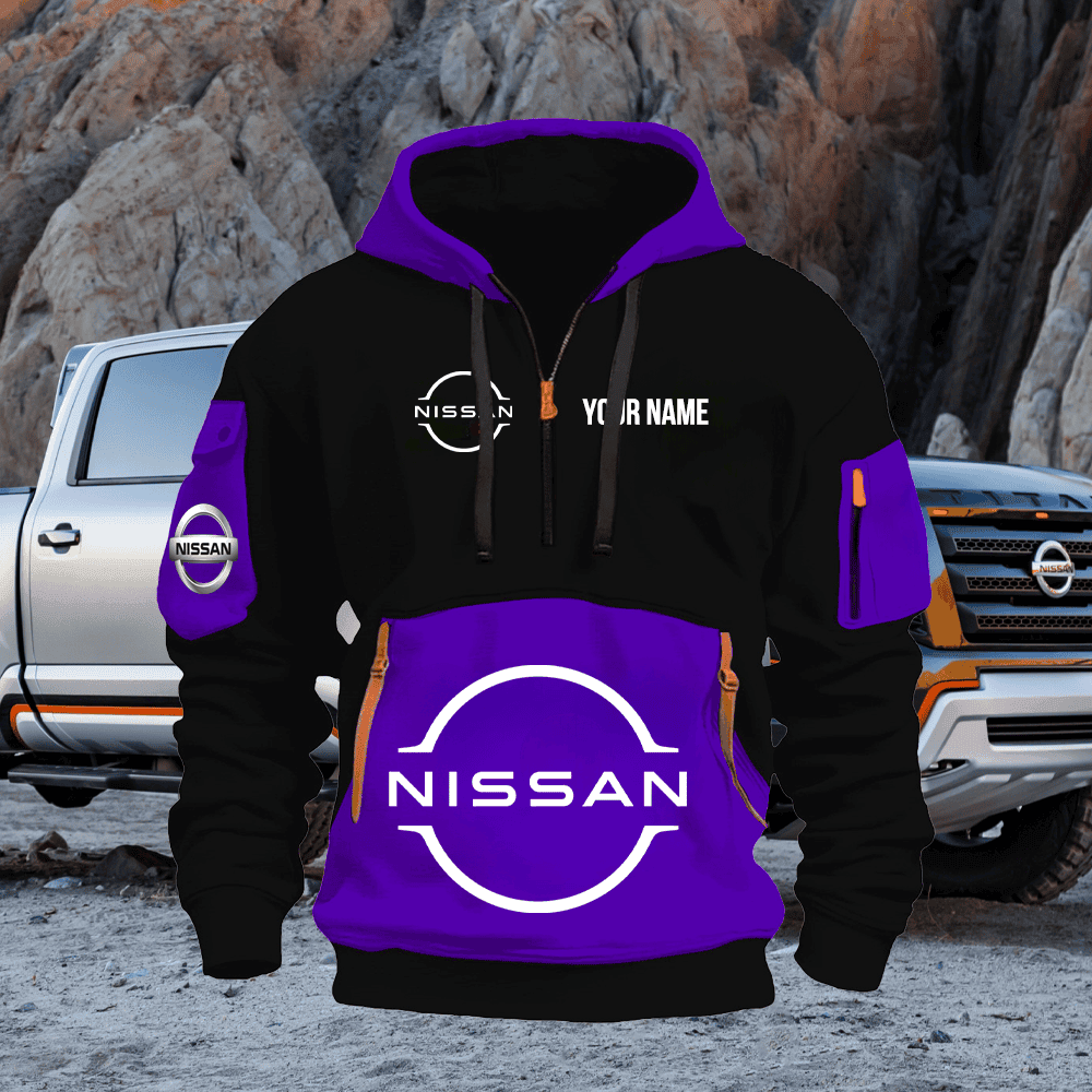 NS Custom Name Quater Zip Hoodie