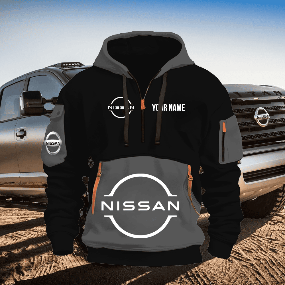 NS Custom Name Quater Zip Hoodie