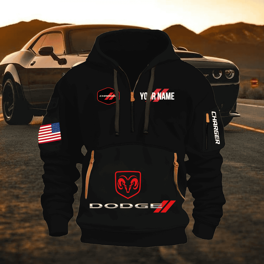 DG CG Custom Name Quarter Zipper Hoodie