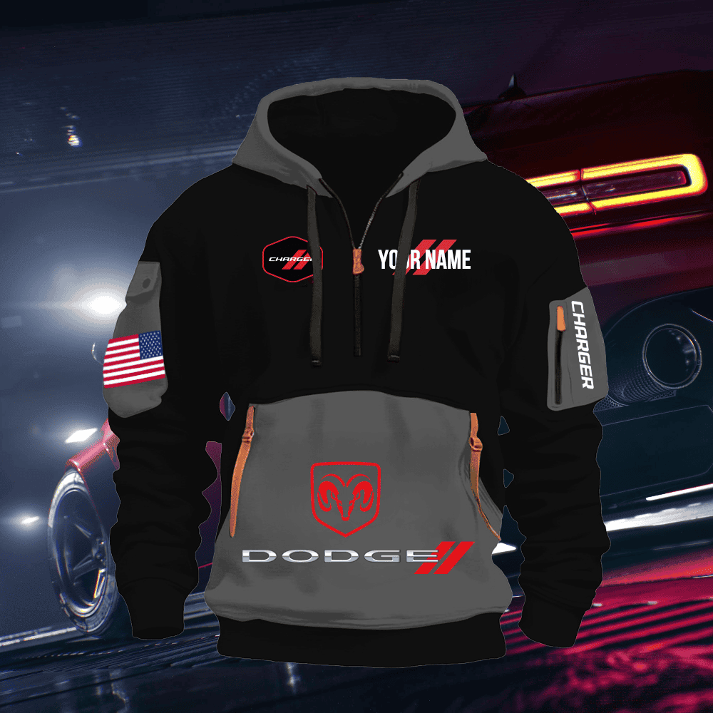 DG CG Custom Name Quarter Zipper Hoodie