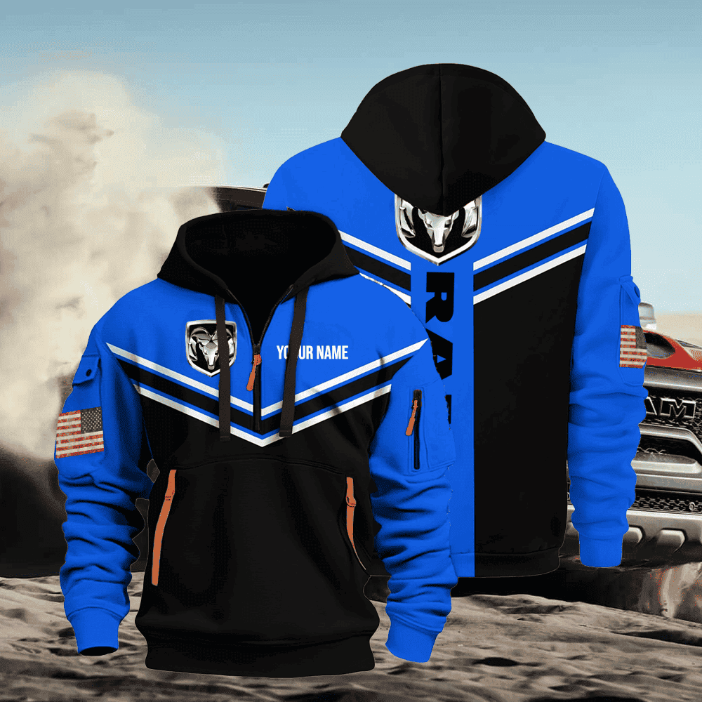 RAM custom print name quarter zipper jacket
