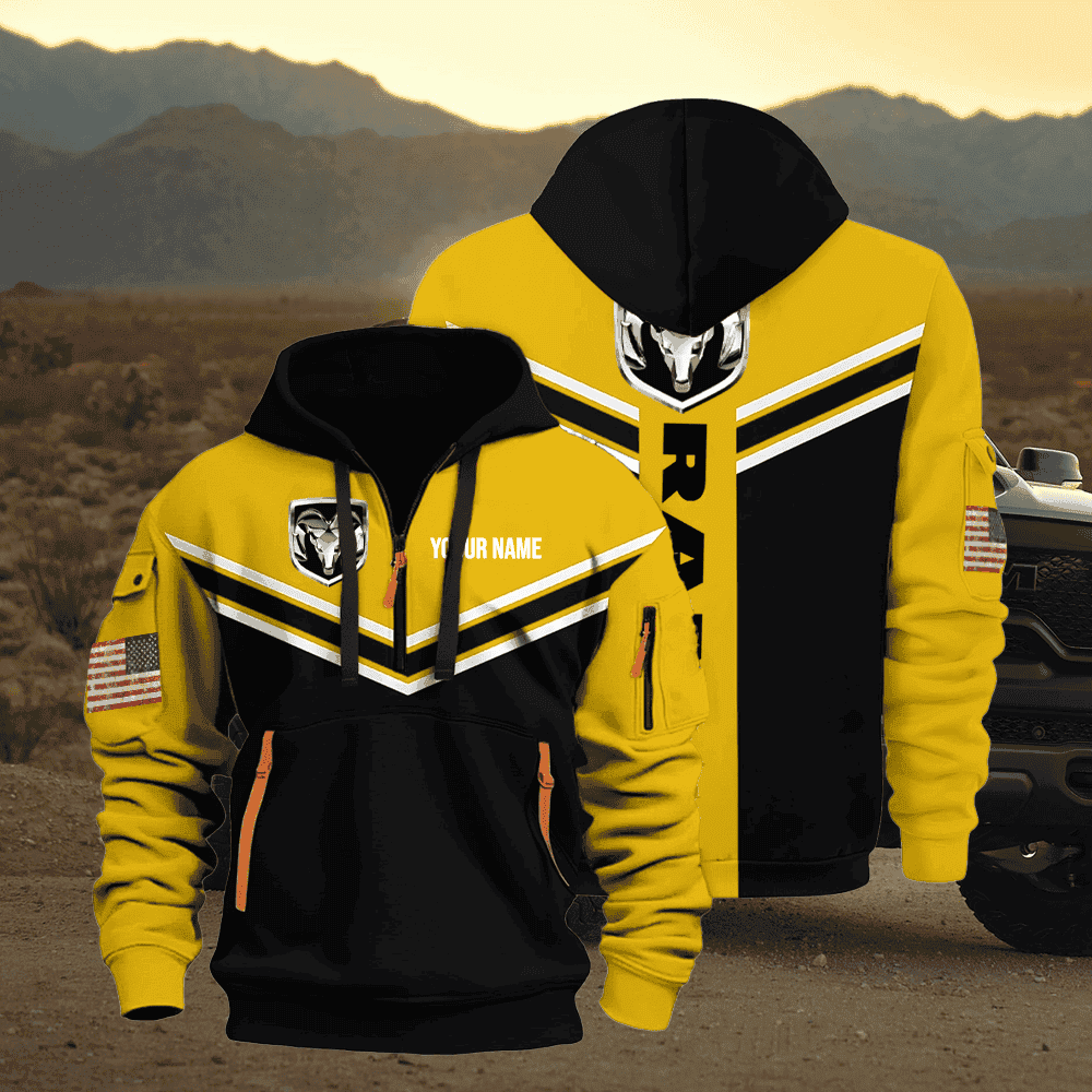 RAM custom print name quarter zipper jacket