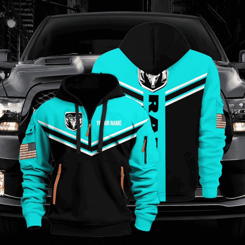RAM custom print name quarter zipper jacket