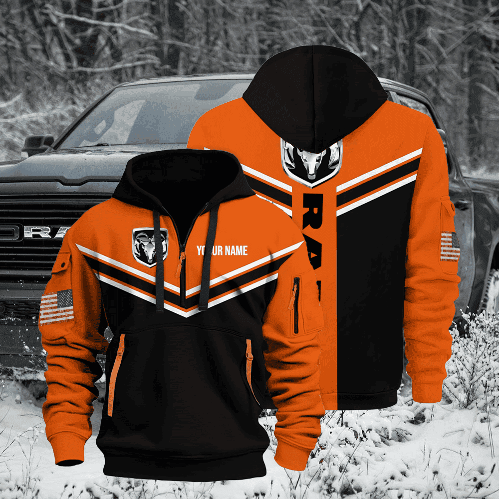 RAM custom print name quarter zipper jacket
