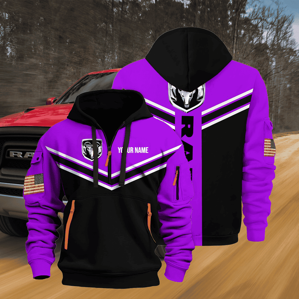 RAM custom print name quarter zipper jacket
