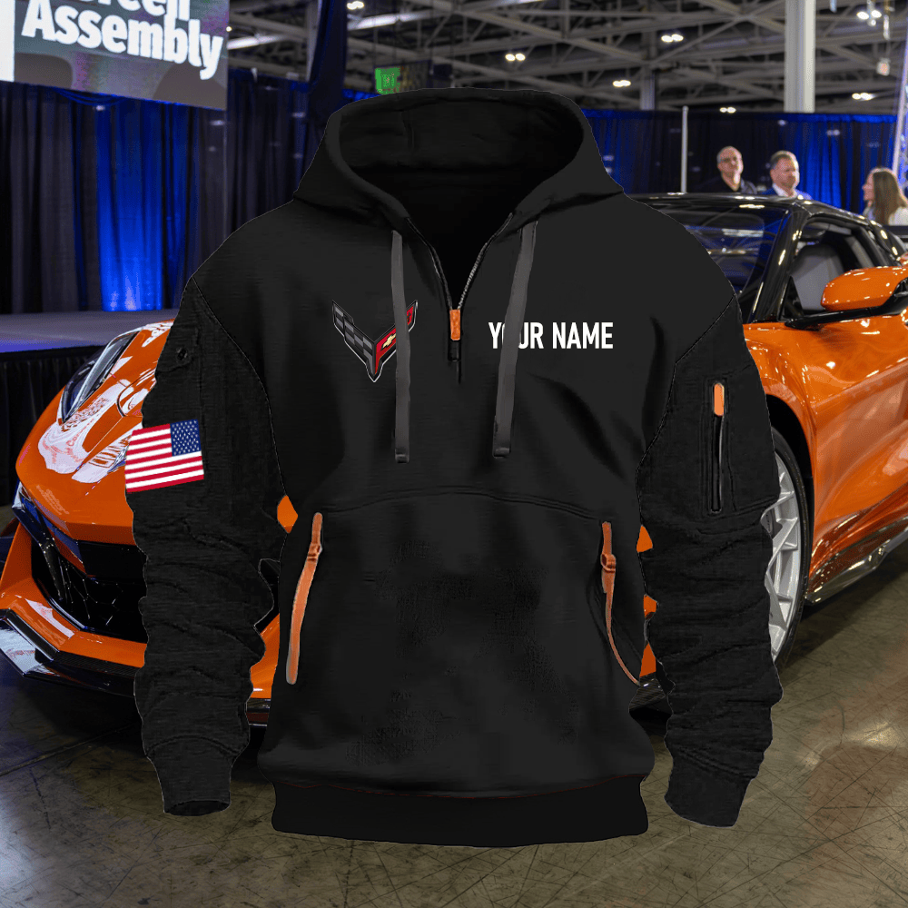 CV82 Custom Name Quarter Zipper Hoodie
