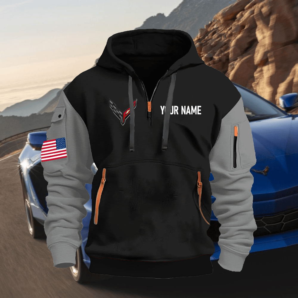 CV82 Custom Name Quarter Zipper Hoodie