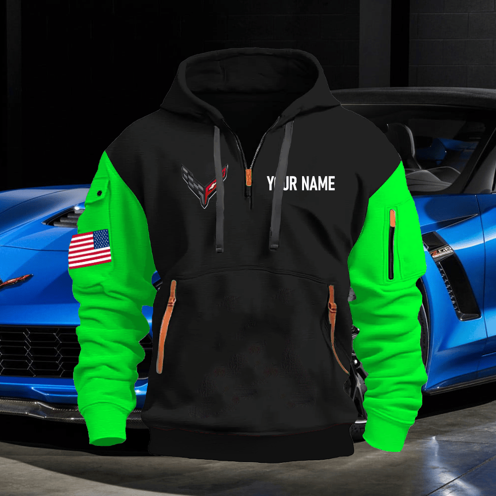 CV82 Custom Name Quarter Zipper Hoodie