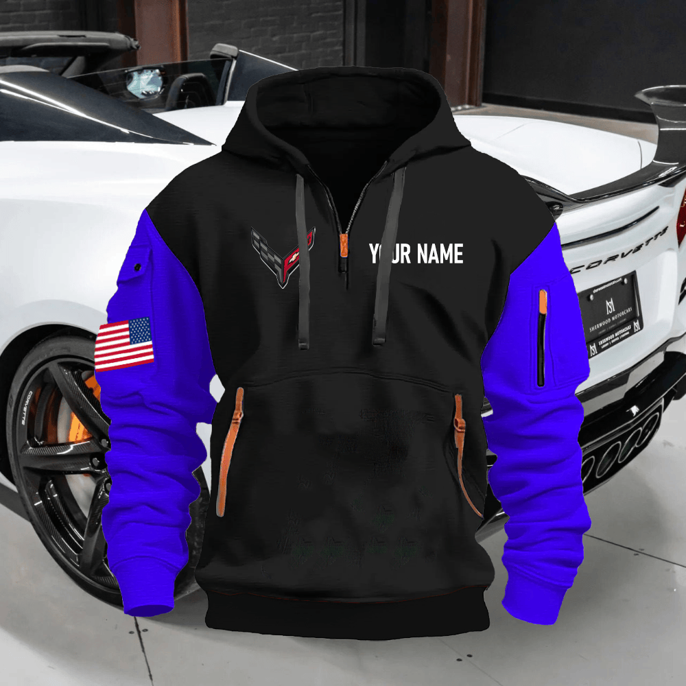 CV82 Custom Name Quarter Zipper Hoodie