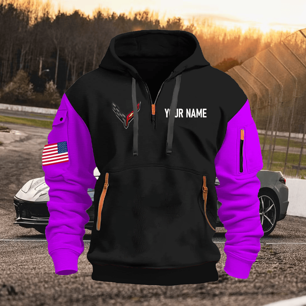 CV82 Custom Name Quarter Zipper Hoodie