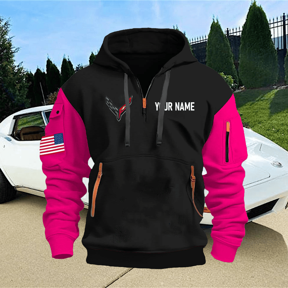 CV82 Custom Name Quarter Zipper Hoodie