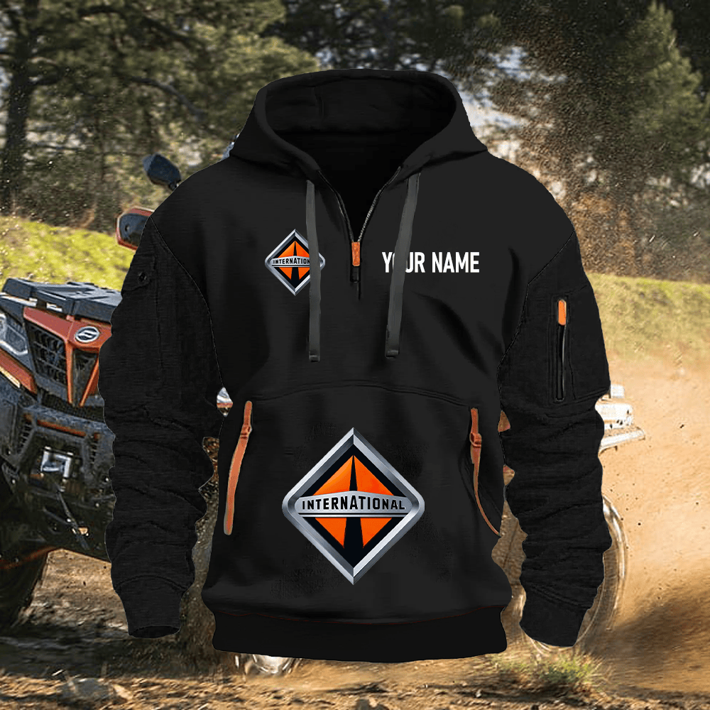 IN Custom Name Quarter Zipper Hoodie
