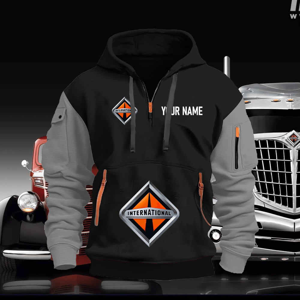 IN Custom Name Quarter Zipper Hoodie