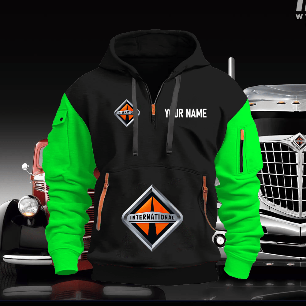 IN Custom Name Quarter Zipper Hoodie