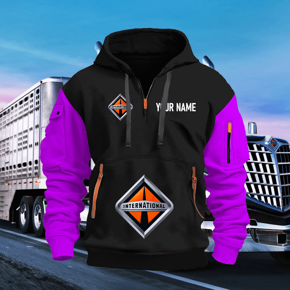IN Custom Name Quarter Zipper Hoodie