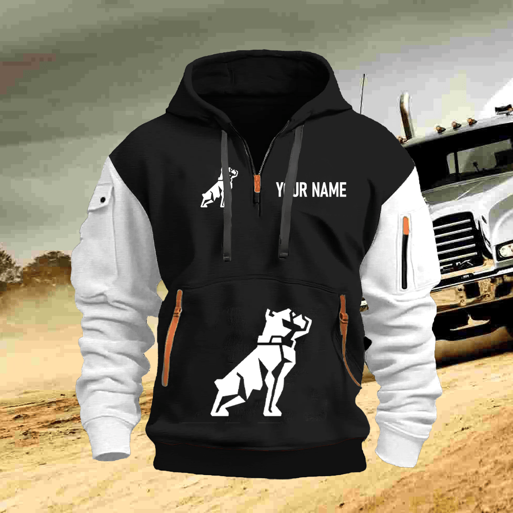 MA Custom Name Quarter Zipper Hoodie