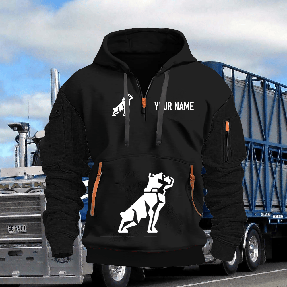 MA Custom Name Quarter Zipper Hoodie