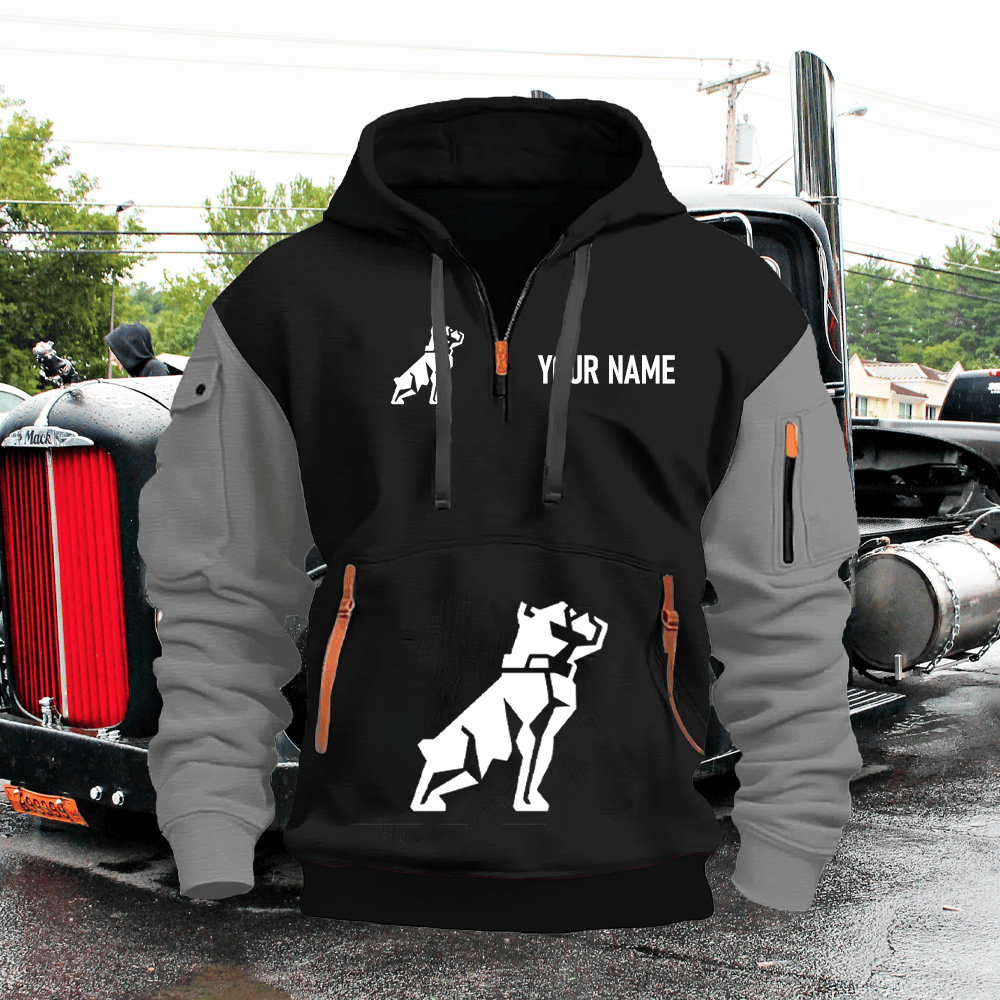MA Custom Name Quarter Zipper Hoodie