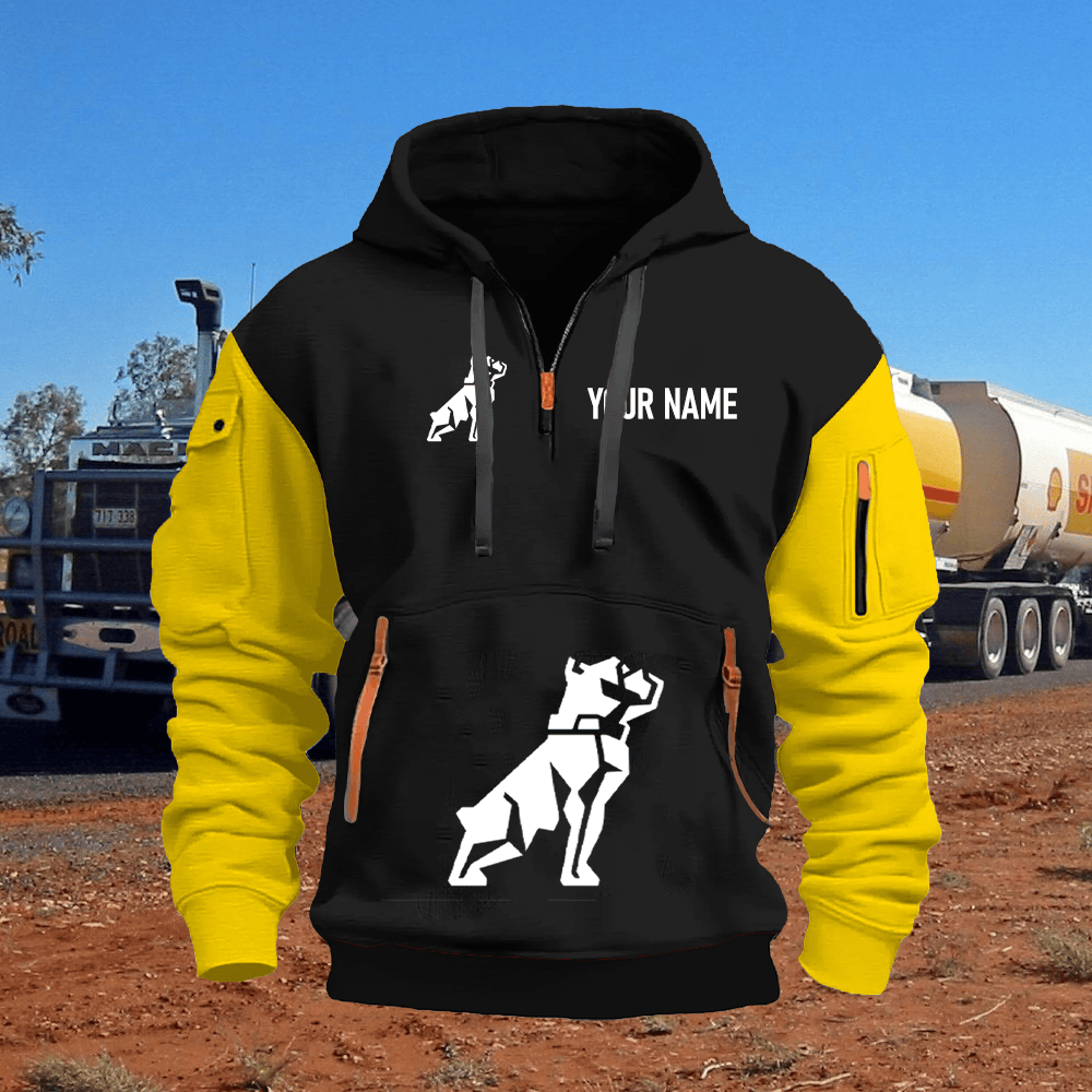 MA Custom Name Quarter Zipper Hoodie