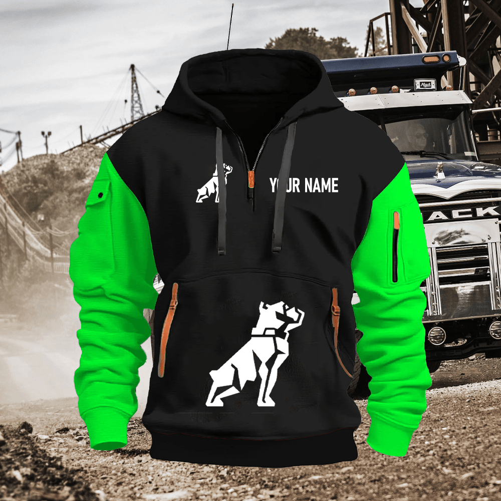 MA Custom Name Quarter Zipper Hoodie