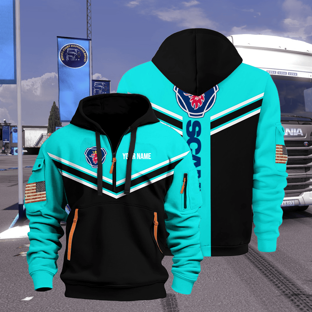 SC custom print name quarter zipper jacket