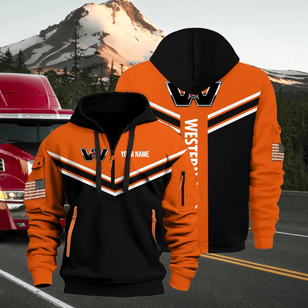 WS custom print name quarter zipper jacket