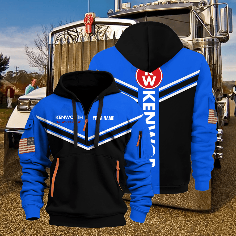 KW custom print name quarter zipper jacket