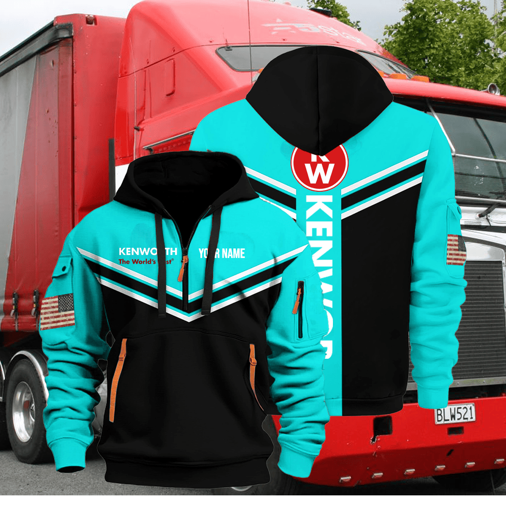 KW custom print name quarter zipper jacket