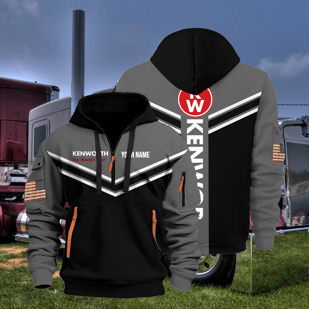 KW custom print name quarter zipper jacket