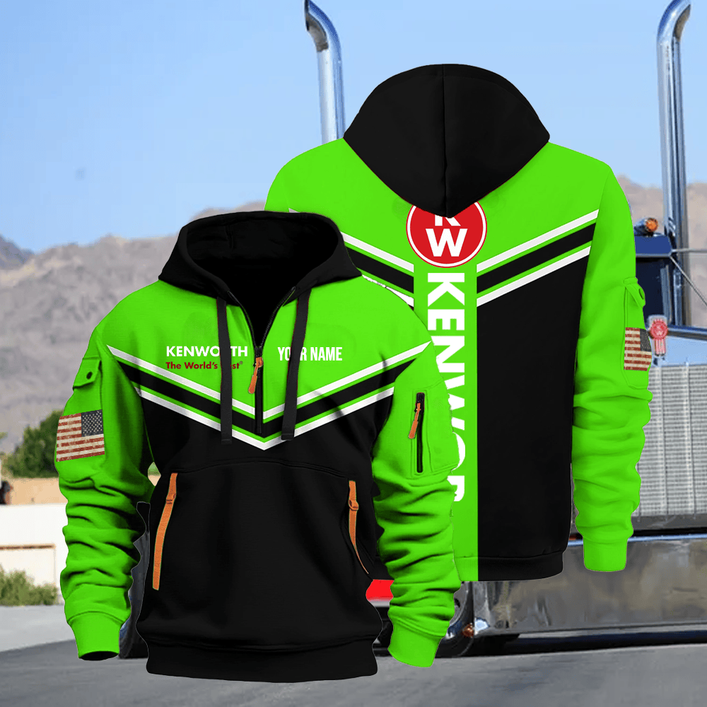 KW custom print name quarter zipper jacket