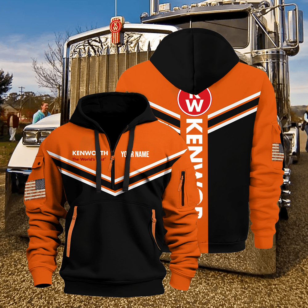 KW custom print name quarter zipper jacket