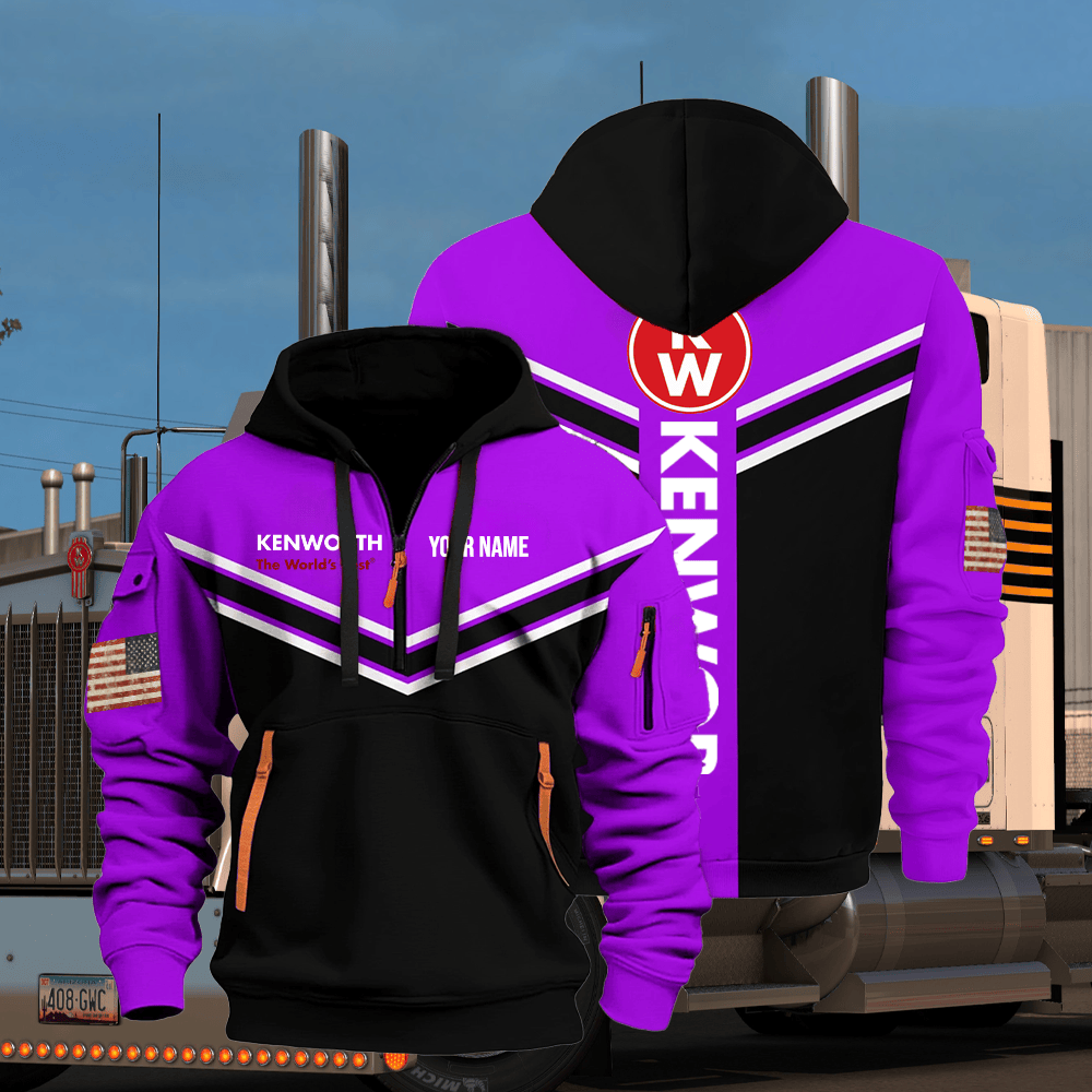 KW custom print name quarter zipper jacket