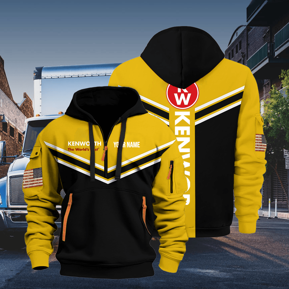 KW custom print name quarter zipper jacket