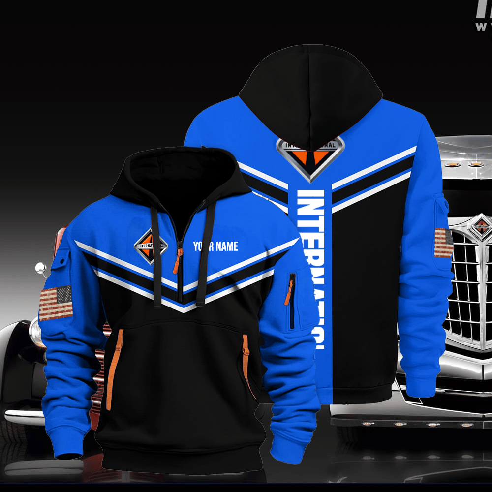IN custom print name quarter zipper jacket