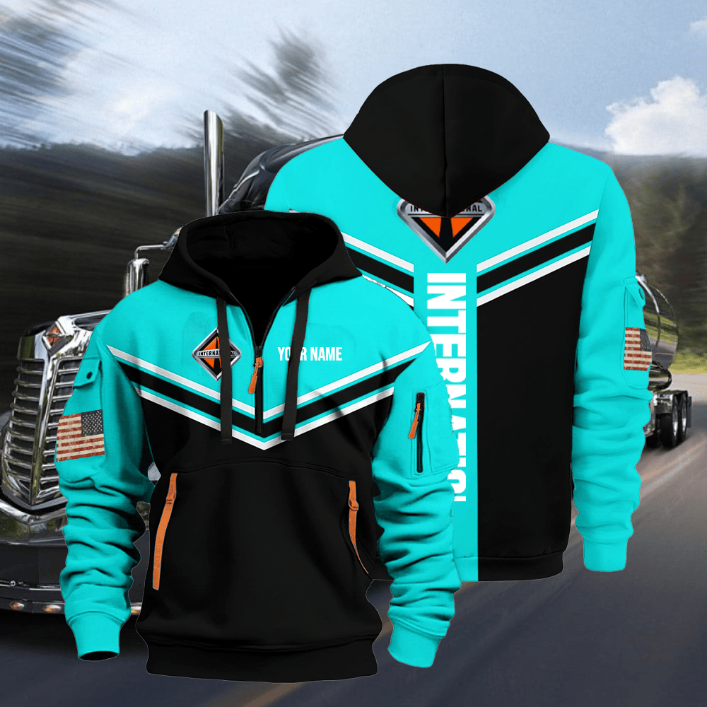 IN custom print name quarter zipper jacket