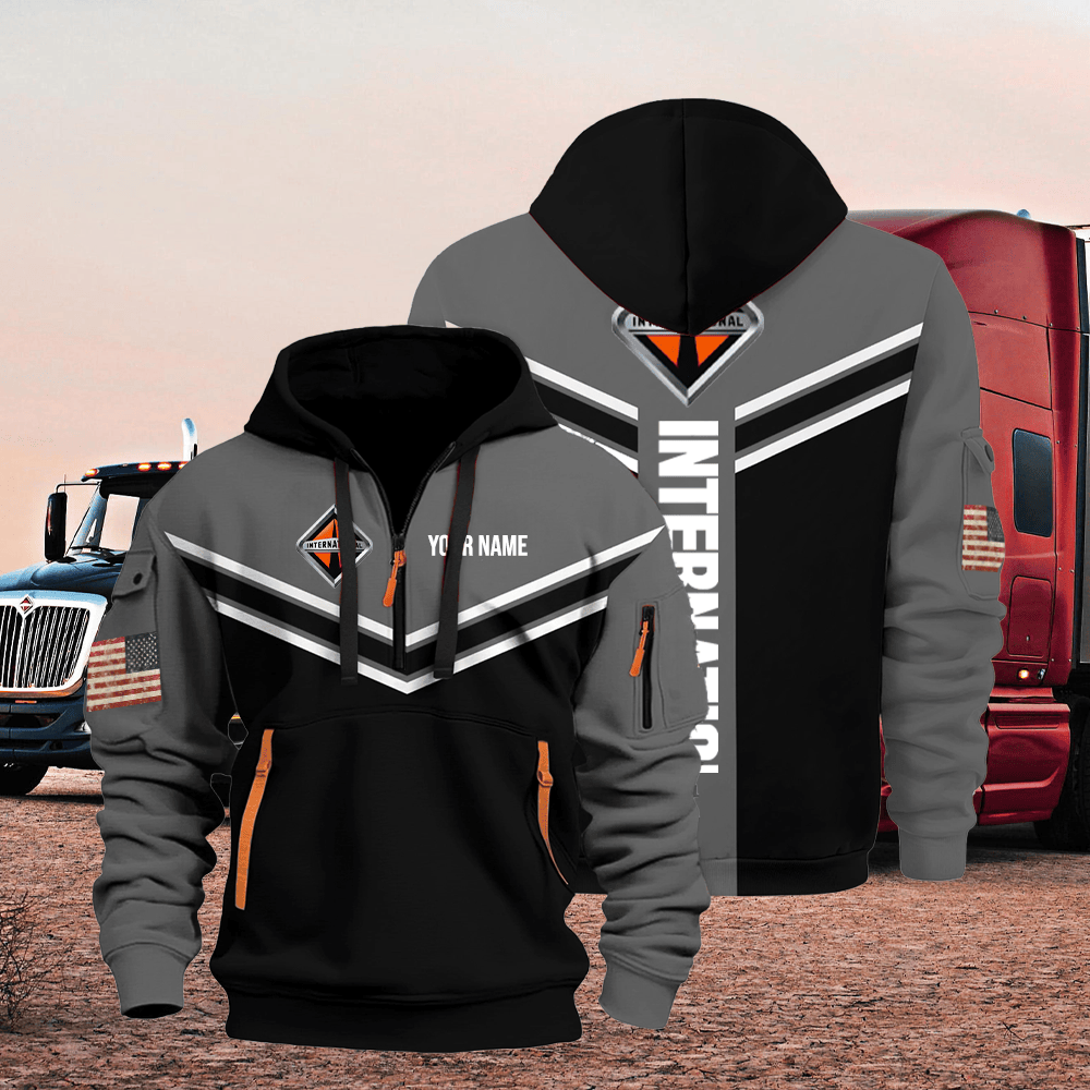IN custom print name quarter zipper jacket
