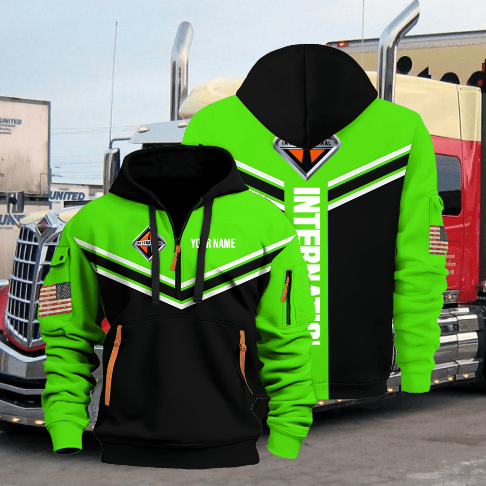 IN custom print name quarter zipper jacket