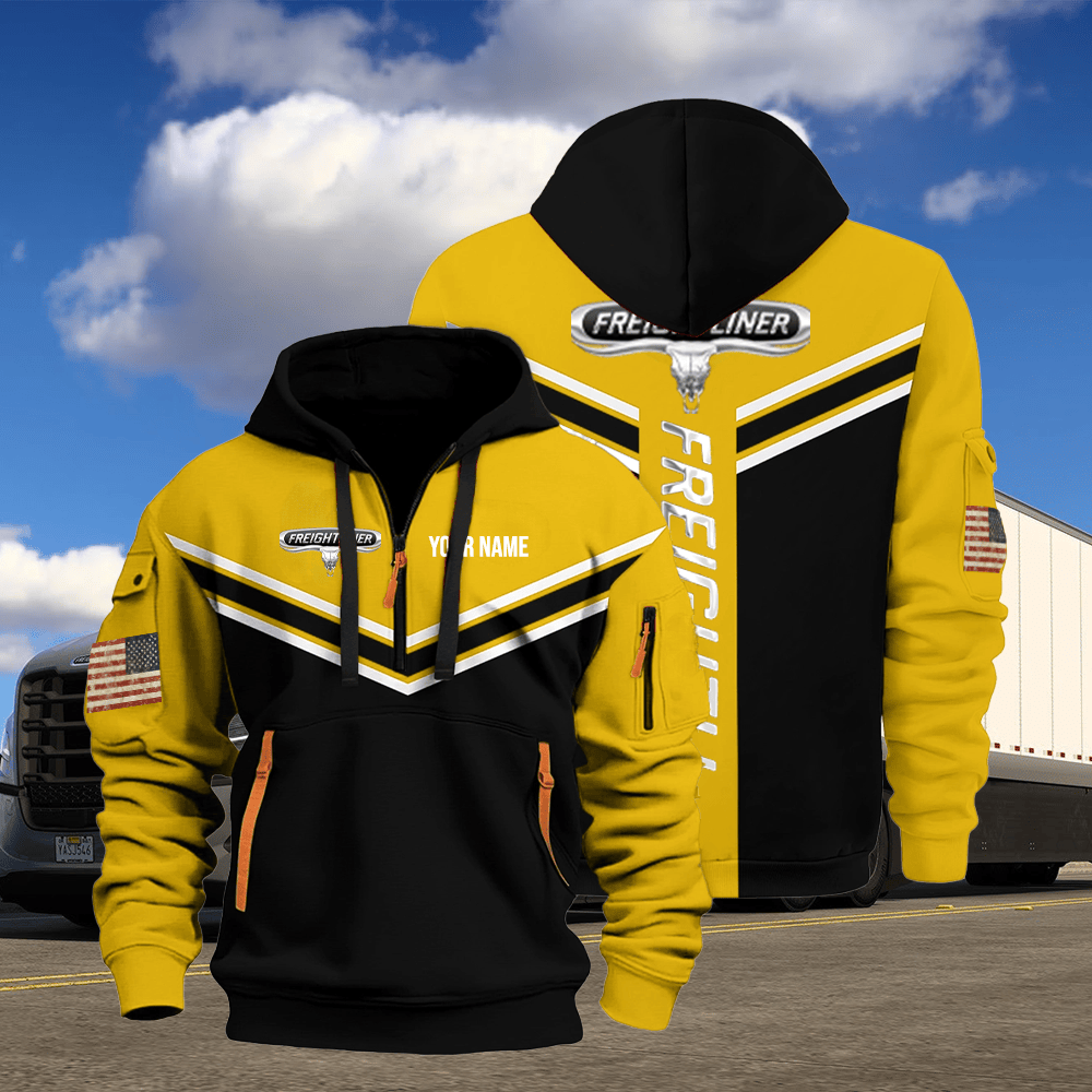 FR custom print name quarter zipper jacket